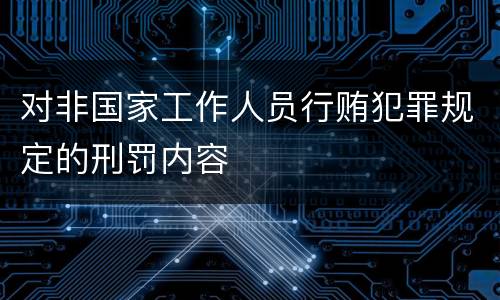 对非国家工作人员行贿犯罪规定的刑罚内容
