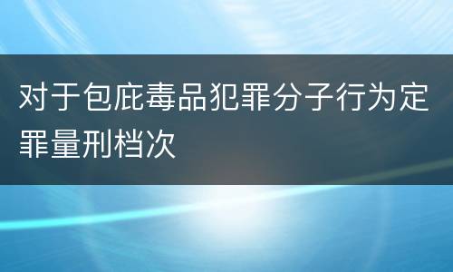 对于包庇毒品犯罪分子行为定罪量刑档次