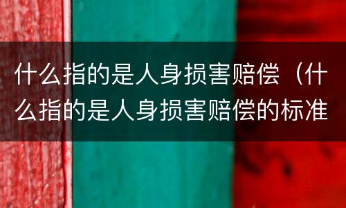 什么指的是人身损害赔偿（什么指的是人身损害赔偿的标准）