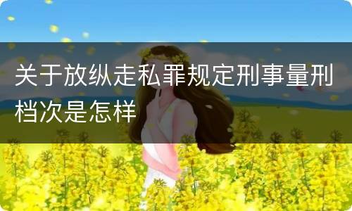 关于放纵走私罪规定刑事量刑档次是怎样