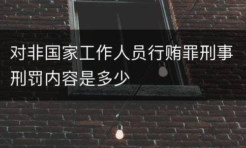 对非国家工作人员行贿罪刑事刑罚内容是多少