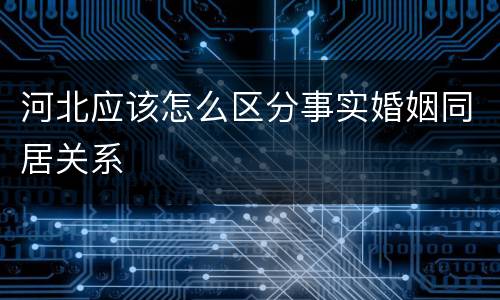 河北应该怎么区分事实婚姻同居关系