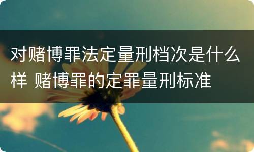 对赌博罪法定量刑档次是什么样 赌博罪的定罪量刑标准