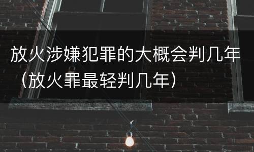放火涉嫌犯罪的大概会判几年（放火罪最轻判几年）