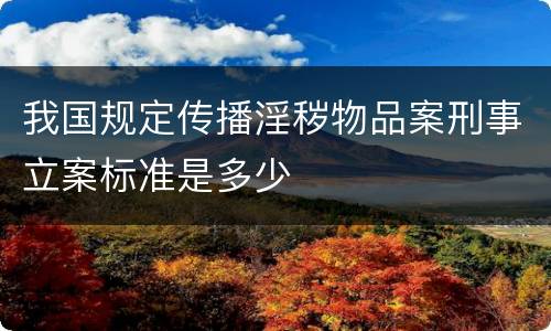 我国规定传播淫秽物品案刑事立案标准是多少