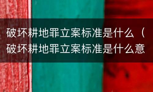 破坏耕地罪立案标准是什么（破坏耕地罪立案标准是什么意思）