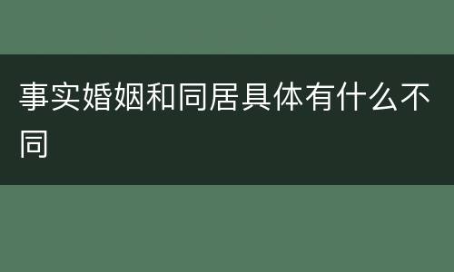 事实婚姻和同居具体有什么不同