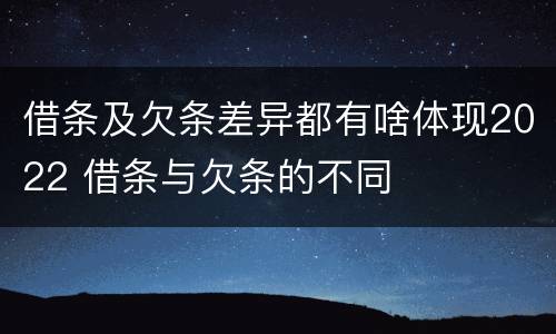 借条及欠条差异都有啥体现2022 借条与欠条的不同