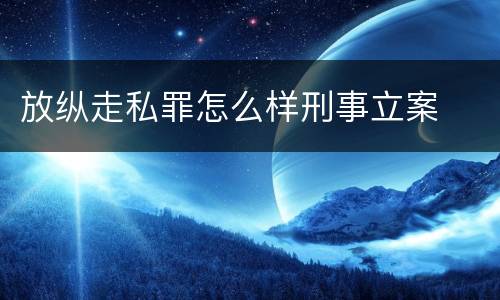 放纵走私罪怎么样刑事立案