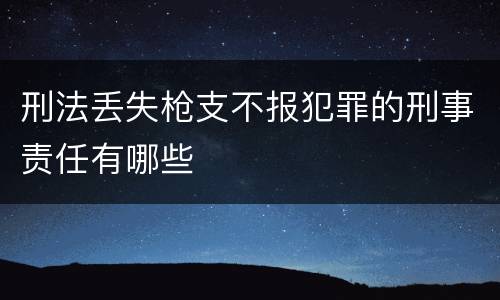 刑法丢失枪支不报犯罪的刑事责任有哪些