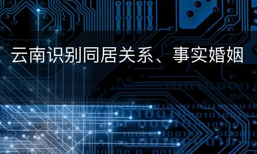 云南识别同居关系、事实婚姻