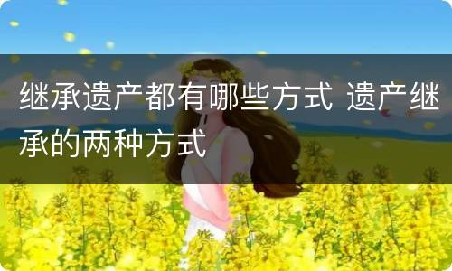 继承遗产都有哪些方式 遗产继承的两种方式