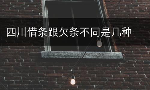 四川借条跟欠条不同是几种