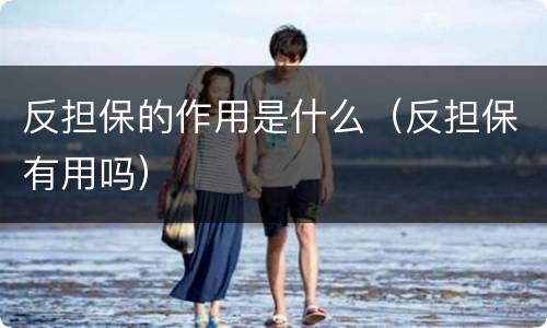 反担保的作用是什么（反担保有用吗）