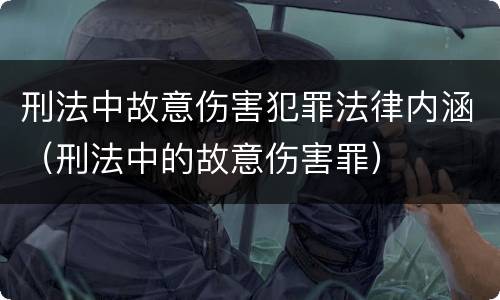 刑法中故意伤害犯罪法律内涵（刑法中的故意伤害罪）
