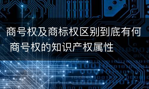 商号权及商标权区别到底有何 商号权的知识产权属性