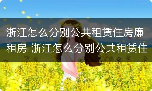 浙江怎么分别公共租赁住房廉租房 浙江怎么分别公共租赁住房廉租房呢