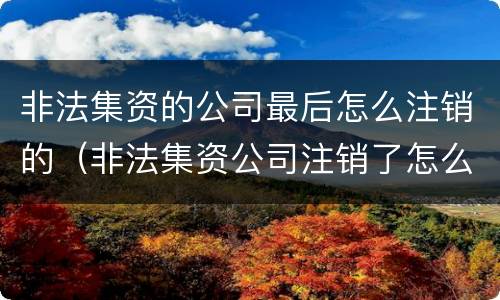 非法集资的公司最后怎么注销的（非法集资公司注销了怎么办）