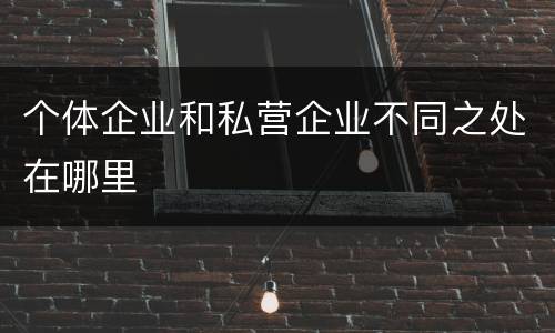 个体企业和私营企业不同之处在哪里