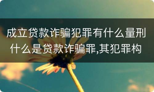 成立贷款诈骗犯罪有什么量刑 什么是贷款诈骗罪,其犯罪构成是什么