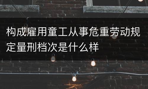 构成雇用童工从事危重劳动规定量刑档次是什么样