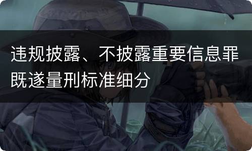 违规披露、不披露重要信息罪既遂量刑标准细分