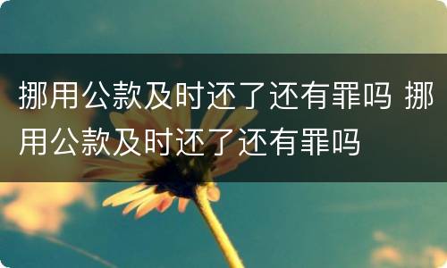 挪用公款及时还了还有罪吗 挪用公款及时还了还有罪吗