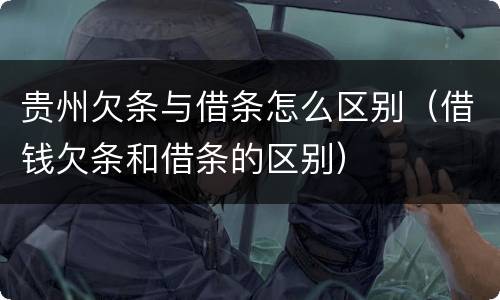 贵州欠条与借条怎么区别（借钱欠条和借条的区别）
