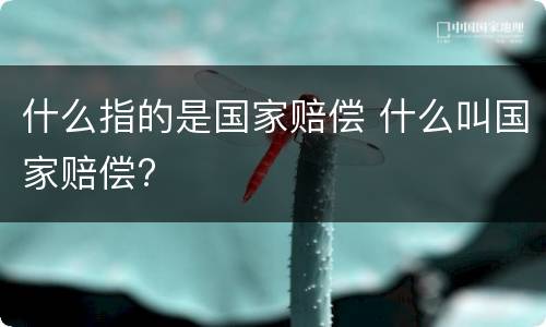 什么指的是国家赔偿 什么叫国家赔偿?