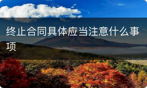 终止合同具体应当注意什么事项