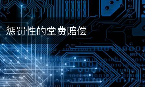 惩罚性的堂费赔偿