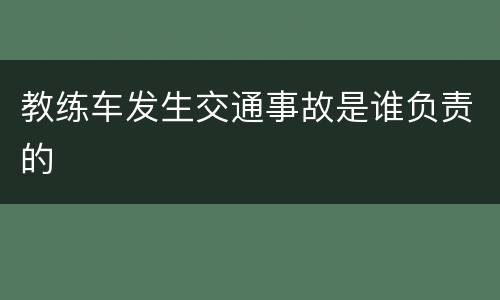 教练车发生交通事故是谁负责的