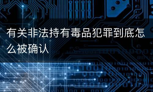有关非法持有毒品犯罪到底怎么被确认