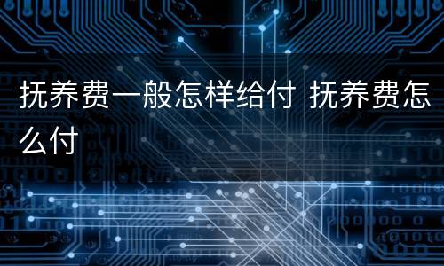 抚养费一般怎样给付 抚养费怎么付