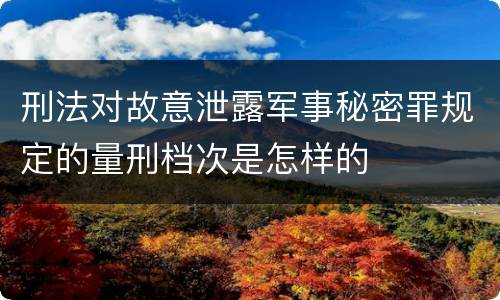 刑法对故意泄露军事秘密罪规定的量刑档次是怎样的