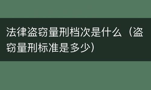 法律盗窃量刑档次是什么（盗窃量刑标准是多少）