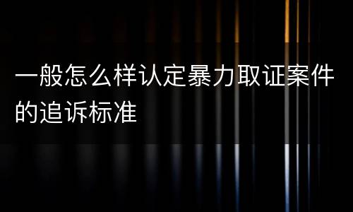 一般怎么样认定暴力取证案件的追诉标准