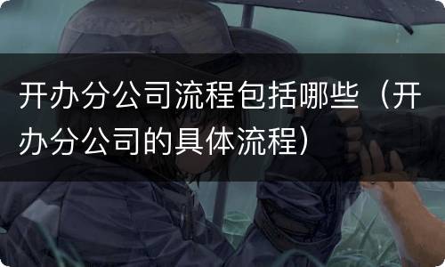 开办分公司流程包括哪些（开办分公司的具体流程）