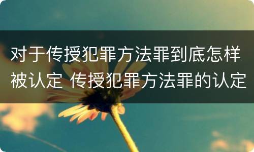 对于传授犯罪方法罪到底怎样被认定 传授犯罪方法罪的认定