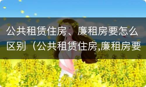 公共租赁住房、廉租房要怎么区别（公共租赁住房,廉租房要怎么区别呢）