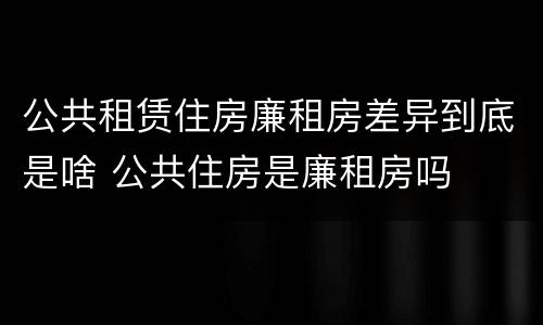 公共租赁住房廉租房差异到底是啥 公共住房是廉租房吗