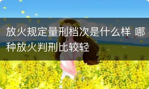 放火规定量刑档次是什么样 哪种放火判刑比较轻