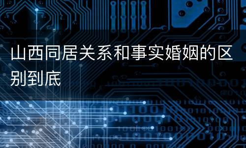 山西同居关系和事实婚姻的区别到底