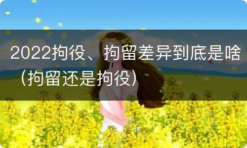 2022拘役、拘留差异到底是啥（拘留还是拘役）