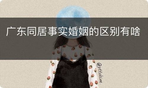 广东同居事实婚姻的区别有啥