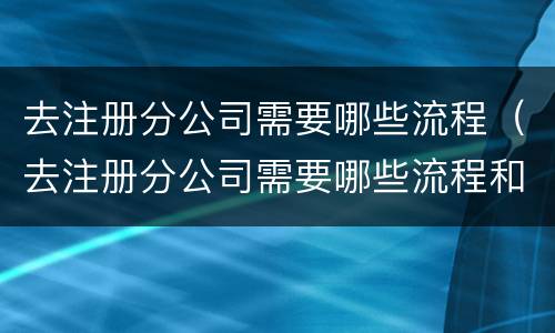 去注册分公司需要哪些流程（去注册分公司需要哪些流程和材料）