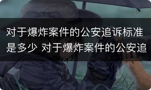 对于爆炸案件的公安追诉标准是多少 对于爆炸案件的公安追诉标准是多少天