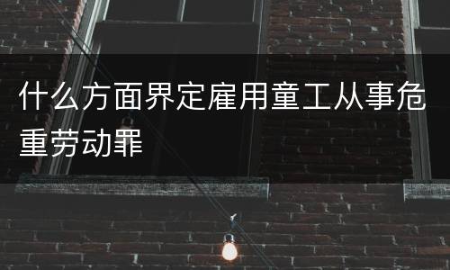 什么方面界定雇用童工从事危重劳动罪