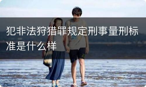 犯非法狩猎罪规定刑事量刑标准是什么样