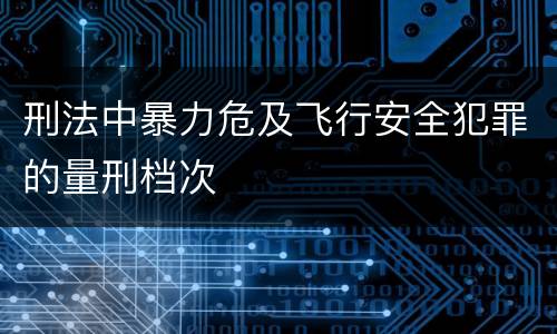 刑法中暴力危及飞行安全犯罪的量刑档次